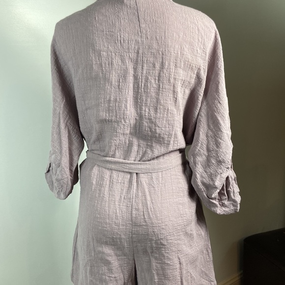 Gauze belted romper (lilac) - Picture 4 of 6
